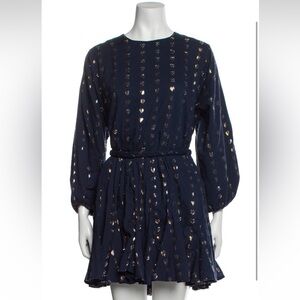 RHODE Blue Sequin Ruffled Mini Dress